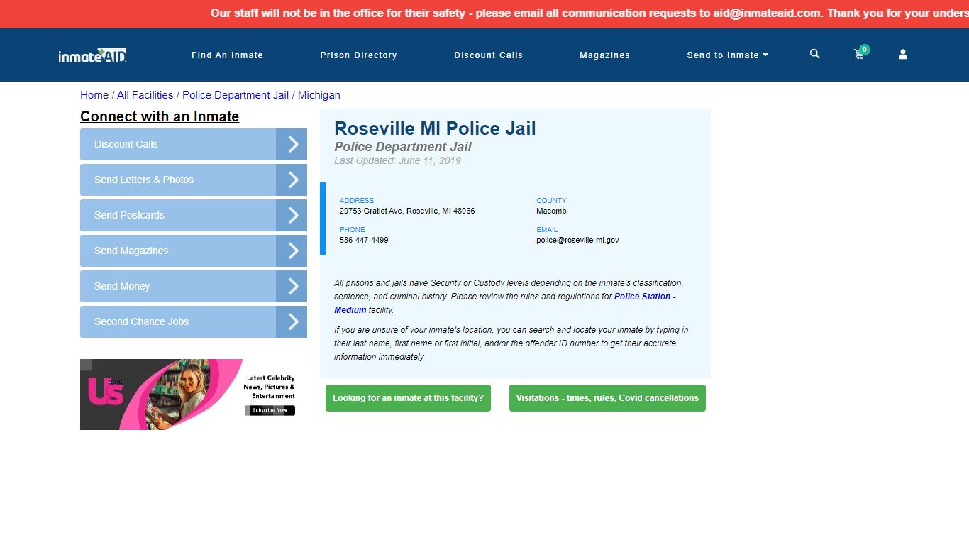 Roseville MI Police Jail & Inmate Search - Roseville, MI